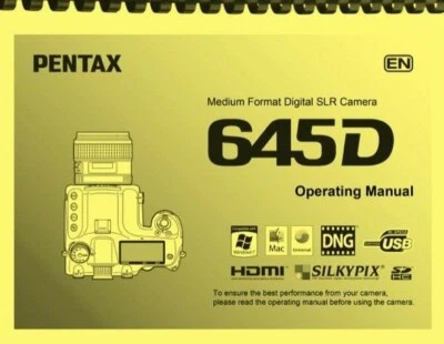 Pentax 645D Digital Camera OWNER'S OPERATING MANUAL  - Image 1 of 4