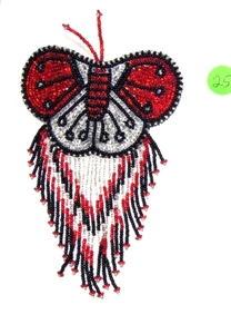 Barrette Beaded Butterfly w Fringe  French clip closure Hair accessory #25 - Picture 1 of 3