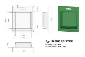 BLISTER B31 (375 PIEZAS por caja) - (Longitud del tamaño de la cavidad (3 1/4"" x 3 1/8"" x 1") - Imagen 1 de 1