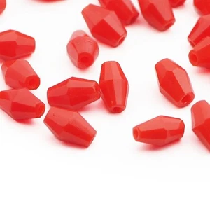 Lot (50) 7 mm Vintage Czech red bicone faceted glass beads - Picture 1 of 3