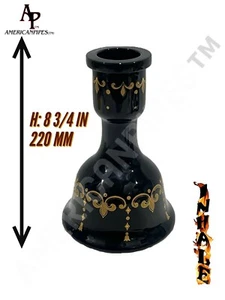 Jarrón cachimba de vidrio soplado a mano INHALE® 8-3/4""H con recorte de oro de 24 K. - Imagen 1 de 3