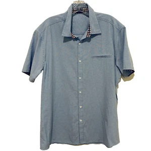 Coofandy Size L Light Blue Button Down Shirt Short Sleeve - Picture 1 of 8