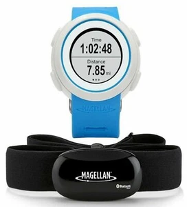 NEW Magellan Echo Smart + HRM Sports Fitness Watch Blue/White Bluetooth android - Picture 1 of 4