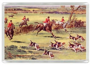 FOXHOUND DOGS HUNTING DOG ART PRINT NOVELTY ACRYLIC FRIDGE MAGNET GREAT GIFT - Foto 1 di 1