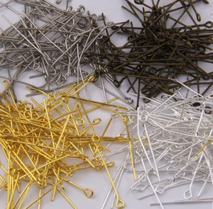 1000x 20-50mm 9-Shaped Plated Eye Head Pins Jewellery Beads Finding Connectors - Picture 1 of 11