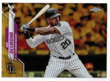 2020 TOPPS CHROME IAN DESMOND #36 GOLD WAVE REFRACTOR /50 COLORADO ROCKIES