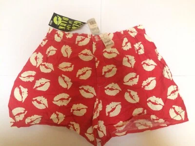 Calzoncillos boxer elásticos vintage 1991 Addiction Brillan en rojo oscuro? Labios blancos Foto 1 de 4