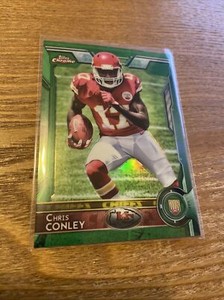 2015 Topps Chrome GREEN REFRACTOR Chris Conley RC #159 Chiefs Football Card (k)