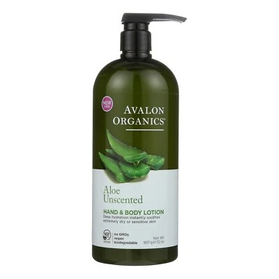 Loción para manos y cuerpo Avalon Organics aloe sin perfume - 32 fl. oz (paquete de 3) Foto 1 de 2