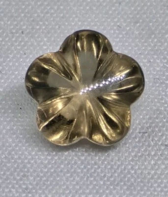Precioso! 2.05ct 8.2mm VVS Flor Tallada Natural Medio Marrón Humado Cuarzo ¡Gema! Foto 1 de 3