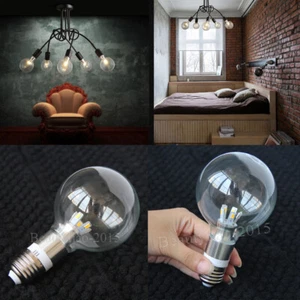 E27 ES Vintage Edison Bulb LED SMD Clear Glass Light Lamp Globe G95 Warm White - Picture 1 of 12