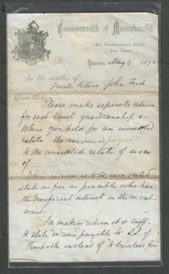 1872 Boston Ma Legal Advise Regarding Trusts & Guardianship Letter - Picture 1 of 1