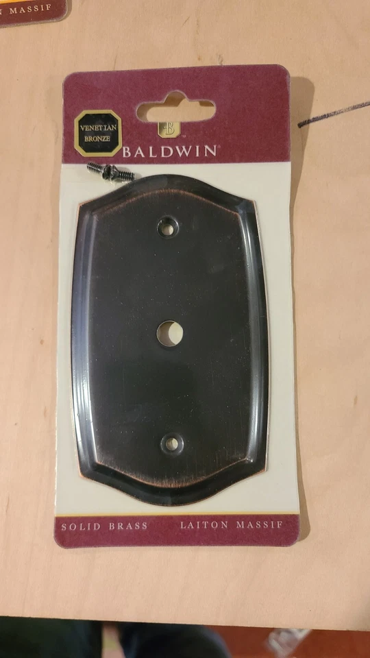 Placa de cubierta de salida de cable colonial de latón Baldwin bronce veneciano 4769-112 Foto 1 de 1