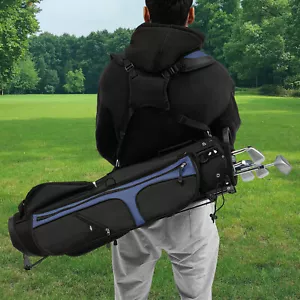 Borsa supporto golf portatile leggera borsa mazza da golf con 3 divisori e 5 tasche - Foto 1 di 15