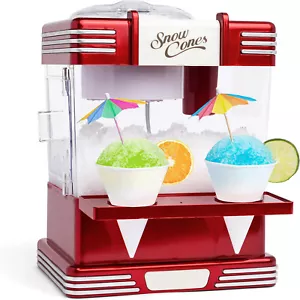 Snow Cone Shaved Ice Machine Retro Table-Top Slushie Machine Makes 20 Icy Treats - Picture 1 of 7