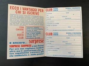 SCHEDA D 'ISCRIZIONE CLUB FIGURINE PANINI ORIGINALE - Imagen 1 de 3