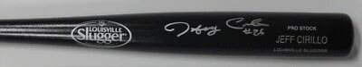 Brewers JEFF CIRILLO Signed Louisville Slugger Name Engraved Black Bat AUTO JSA - Image 1 of 2