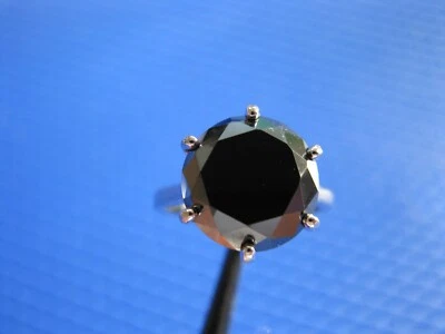 5.75ct 100% REAL NATURAL BLACK DIAMOND RING,CERTIFICATE,FREE DIA TESTER SIZE 8 - Image 1 of 4