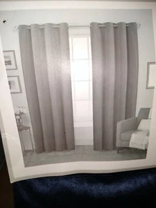 Exclusive Home Samt MARINEBLAU Ösen Top Vorhang Panel Paar 54x84 Neu mit Etikett - Bild 1 von 7