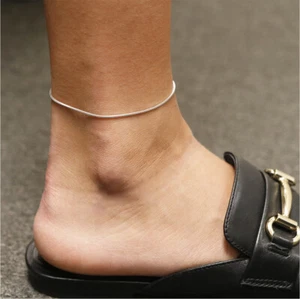 1MM Solid 925 Sterling Silver Italian DIAMOND CUT Snake Anklet 9" or 10" - Picture 1 of 4