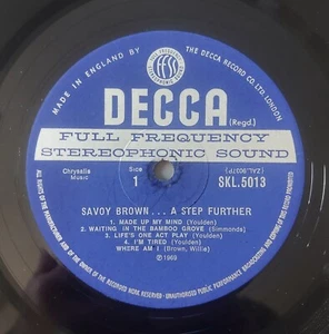 SAVOY BROWN - A STEP FURTHER - 1969 DECCA rare unboxed 1st STEREO blues EX-/EX- - Picture 1 of 6