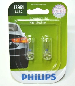 Philips LongerLife 12961 5W Two Bulbs License Plate Tag Light Replace Upgrade - Picture 1 of 7