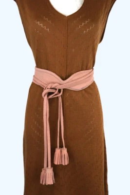 Cintura MAJE Donna Taglia Unica Suede In Pelle Con Frange Rosa - Immagine 1 di 4