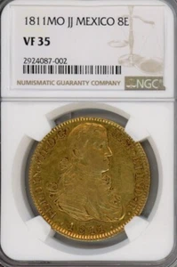 1811MO JJ MEXICO Gold 8 Escudos G8E Fr.47 NGC VF35 - Picture 1 of 2