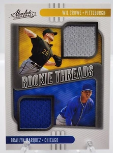 2021 Absolute Brailyn Marquez & Wil Crowe Dual Rookie Threads RC Pirates Cubs - Picture 1 of 2