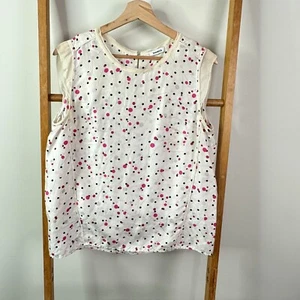Marcs Tank Womens 10 White Polka Dot Lightweight Casual Silk - Picture 1 of 11