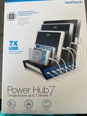 Naztech 快速充电 3.0 电源集线器 7 充电商店快速充电电源 70W 14A — 第 1/2 张图片