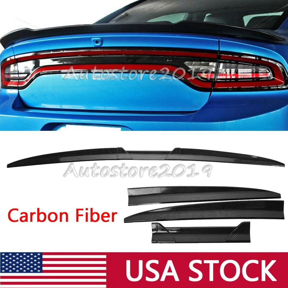 For Dodge Dart 2013-2016 Carbon Fiber Look Rear Trunk Spoiler Lip Roof Tail Wing Foto 1 de 4