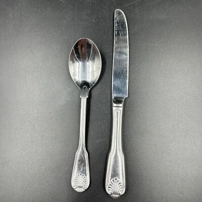 毛巾至尊餐具日本英式贝壳地方勺子和刀 — 第 1/4 张图片