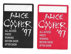 2 ALICE COOPER 1997 Tour Photographer ALL ACCESS sticker badges