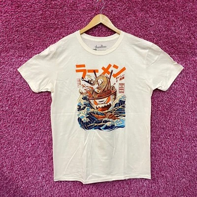 Great Ramen of Kanagawa Kaiju Ramen 无螺纹流行艺术 T 恤 L — 第 1/4 张图片