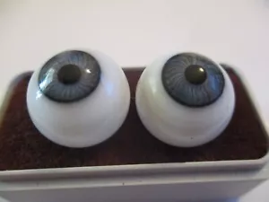 Occhi di vetro soffiato a mano rotondi grigi vintage 20 mm cavi 10,5 mm Iris P24 - Foto 1 di 3
