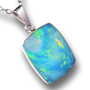 Siloam' Genuine Australian Silver Opal Pendant Jewelry 8.6ct J76 - Bild 1 von 6