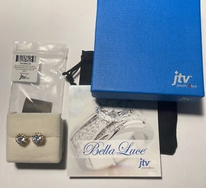 JTV White Cubic Zirconia 18k Yellow Gold Over Sterling Silver Earrings 3.00ctw - Picture 1 of 3