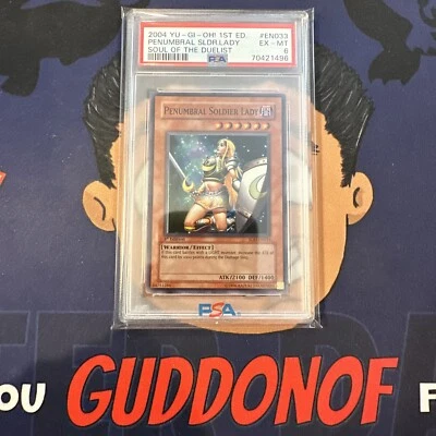 PSA 6 EXCELLENT MINT 2004 YU-GI-Oh! SOD PENUMBRAL SOLDIER LADY EN033 1st Edition - Image 1 of 3