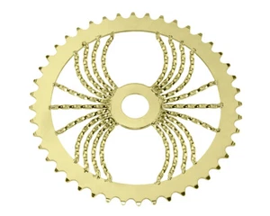 Bike Lowrider Spider Twisted Steel Chainring 1/2 X 1/8 44t Gold. - Picture 1 of 1