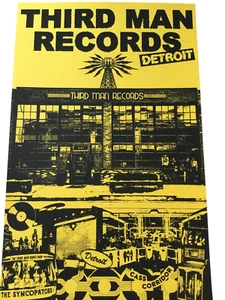 INSEGNA POSTER Jack White Stripes DETROIT STORE Third Man Records 11x17 originale - Foto 1 di 6
