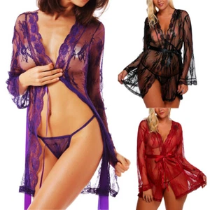 US Women Lace Sexy Lingerie Nightwear Sleepwear G-string Babydoll Underwear Set - Picture 1 of 24