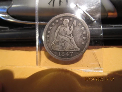 1847 O Seated Liberty Quarter VF +++ Cover