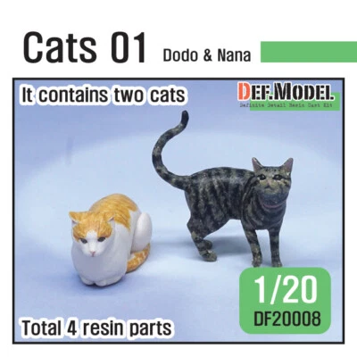 DEF. MODEL DEF.MODEL, DF20008, 1/20 Katzen "Dodo & Nana" (2 Figuren), 1:20