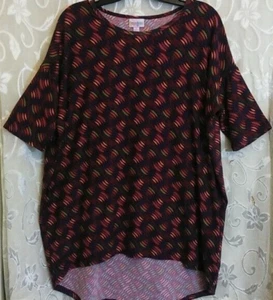 LuLaRoe small top short sleeves round neckline colorful print pull over Women's - Picture 1 of 5