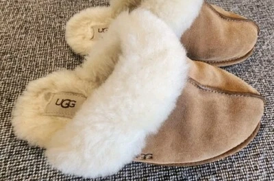 ZAPATILLAS UGG SCUFFETTE II FORRADAS DE LANA DE OVEJA CASTAÑO Mujer Talla 8 Foto 1 de 4
