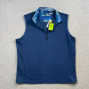 Robert Graham Vest Men's Large Addle Knit Classic Fit 1/4 Zip Golf Pullover NEW - Picture 1 of 12