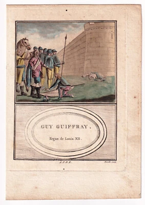 Gravure XVIIIe Chevalier Guigues Guiffrey Marquis de Boutières Le Cheylas Isère - Photo 1/4