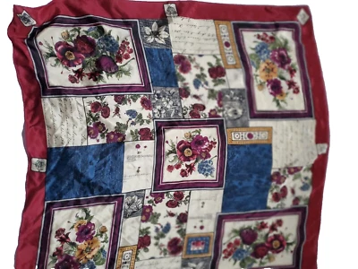 Liz Claiborne 30 pulgadas bufanda cuadrada - 100% seda - colores ricos profundos - Japón Foto 1 de 4