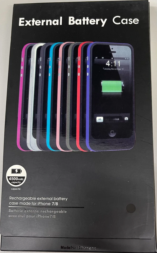 External Battery Case for Apple iPhone 7/8 - Black - Image 1 of 3